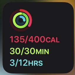 Apple Fitness app widget on iPhone home screen.