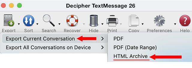 How to export a folder of photo attachments from iPhone text messages to computer. 