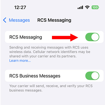 How to turn on RCS messaging on iPhone.