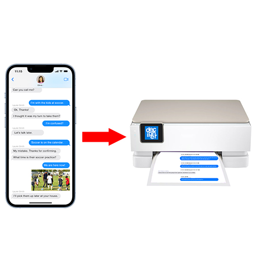 iPhone support question - How can I print text messages from my iPhone?